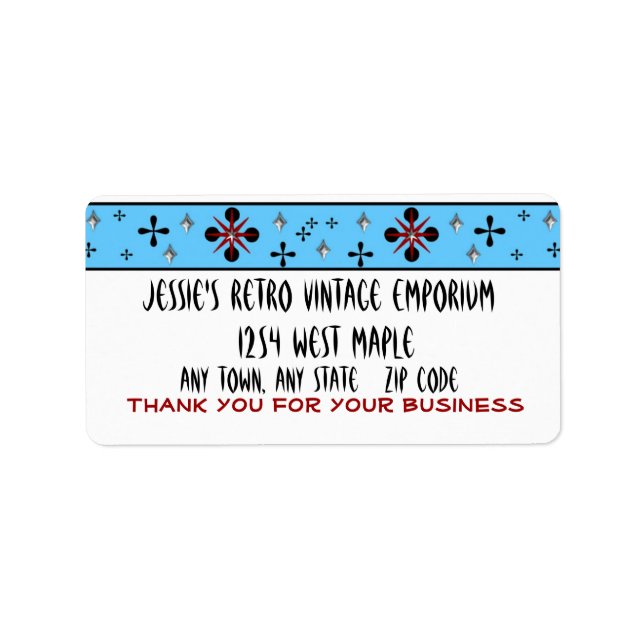 Thank you for business retro address labels (Front)