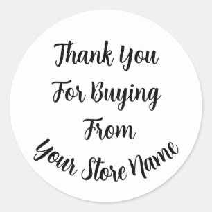 Thank You For Buying Custom Business Short Name Classic Round Sticker