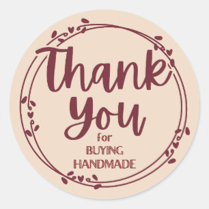 Thank You for Buying HANDMADE Classic Round Sticker