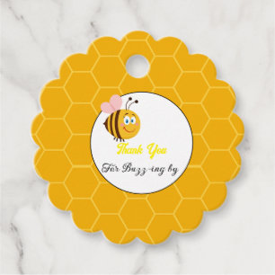Thank you for buzzing by, bee themes party  favour tags