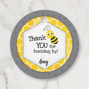 Thank you for buzzing by - Bumble Bee Favour Tags