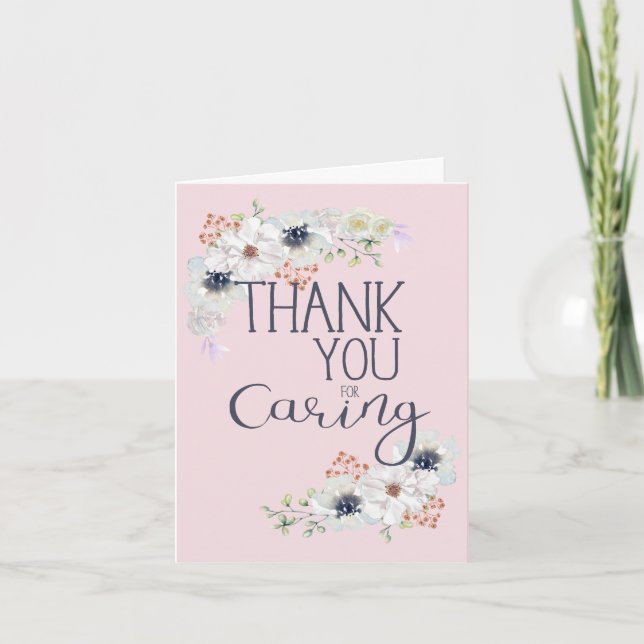 Thank You  For Caring Caregiver Appreciation Card (Front)