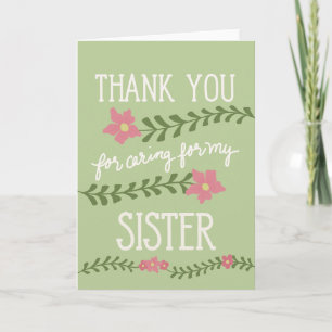 Thank You for Caring for my Sister Card