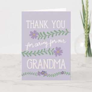 Thank You for Caring for Our Grandma Card