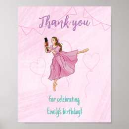 Thank You For Celebrating - Ballerina Birthday Poster