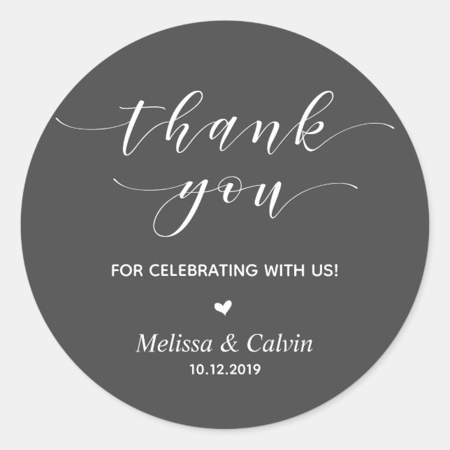 Thank you for celebrating with us, Birthday Classic Round Sticker (Front)