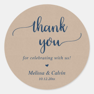 Thank you for celebrating with us, Brown Kraft Cla Classic Round Sticker