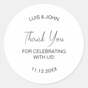 Thank You For Celebrating With Us Favour Party Classic Round Sticker