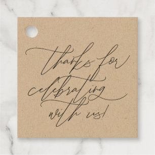 Thank You For Celebrating With Us Modern Script Favour Tags