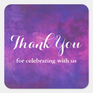 Thank You For Celebrating With Us Watercolor Square Sticker