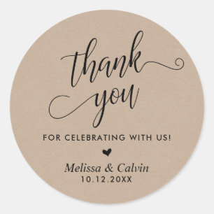 Thank you for celebrating with us, Wedding Classic Round Sticker