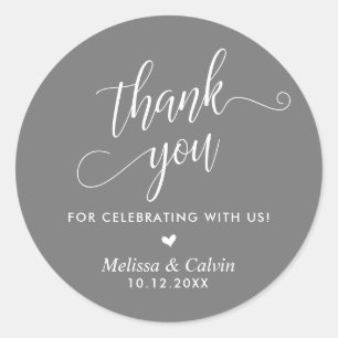 Thank you for celebrating with us, Wedding Classic Round Sticker