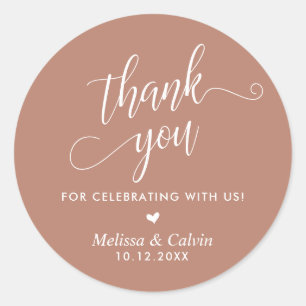 Thank you for celebrating with us, Wedding Classic Round Sticker