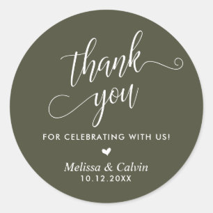Thank you for celebrating with us, Wedding Classic Round Sticker