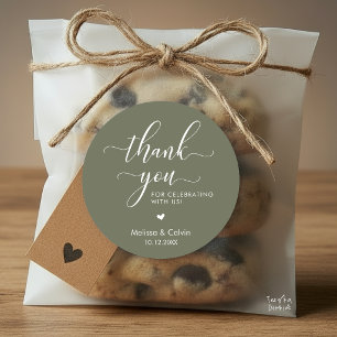 Thank you for celebrating with us, Wedding Classic Round Sticker