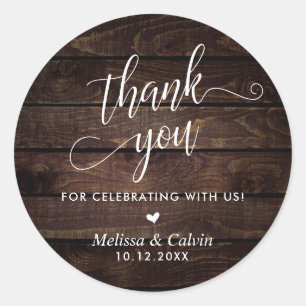 Thank you for celebrating with us, Wedding Classic Round Sticker