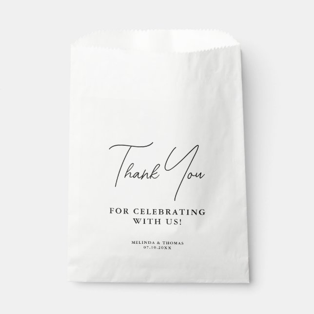 Thank You For Celebrating With Us Wedding Favour Bag (Front)