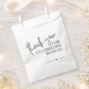 Thank You for Celebrating with Us Wedding Favour Bag