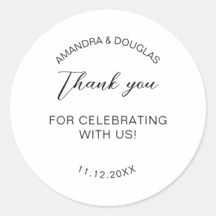 Thank You For Celebrating With Us wedding Party Classic Round Sticker