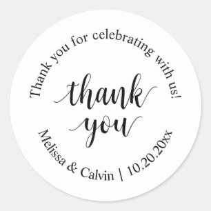 Thank you for celebrating with us Wedding Sticker
