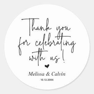 Thank you for celebrating with us Wedding Sticker
