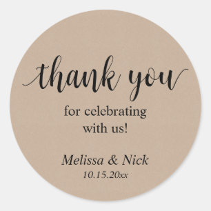 Thank you for celebrating with us Wedding Sticker