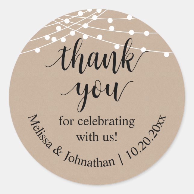 Thank you for celebrating with us Wedding Sticker (Front)
