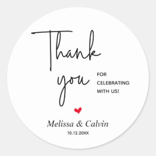 Thank you for celebrating with us Wedding Sticker