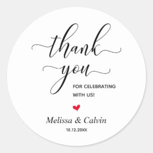Thank you for celebrating with us Wedding Sticker