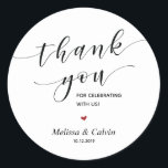 Thank you for celebrating with us Wedding Sticker<br><div class="desc">Thank you for celebrating with us Wedding Sticker</div>