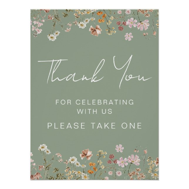 Thank You for Celebrating with Us Wildflower Poster (Front)