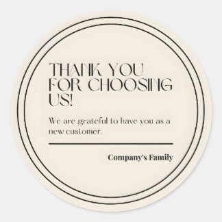 thank you for choosing us classic round sticker