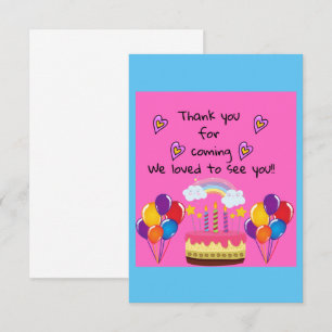 Thank  you for coming birthday design RSVP card