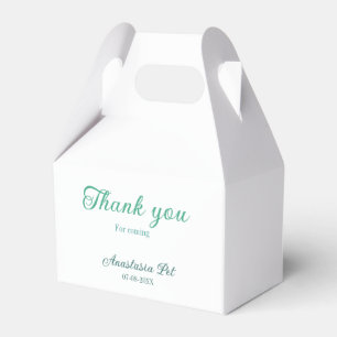 Thank you for coming birthday party add name date favor box
