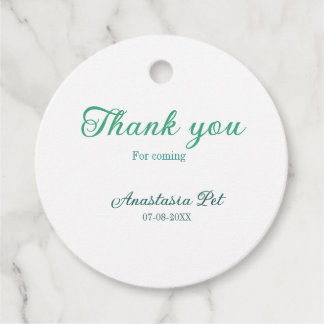 Thank you for coming birthday party add name date  favour tags