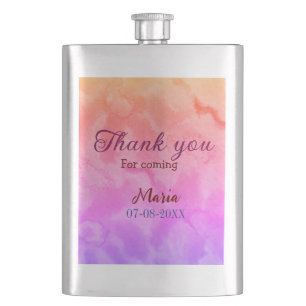 Thank you for coming birthday party add name date  hip flask