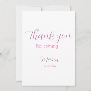 Thank you for coming birthday party add name date  invitation