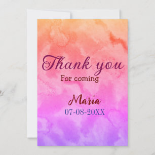 Thank you for coming birthday party add name date  invitation