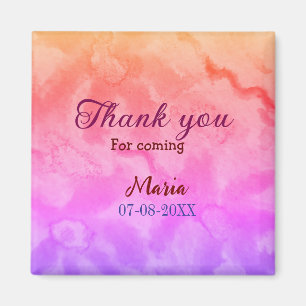Thank you for coming birthday party add name date  magnet