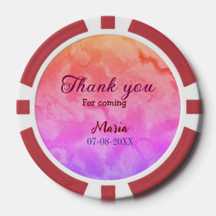 Thank you for coming birthday party add name date  poker chips