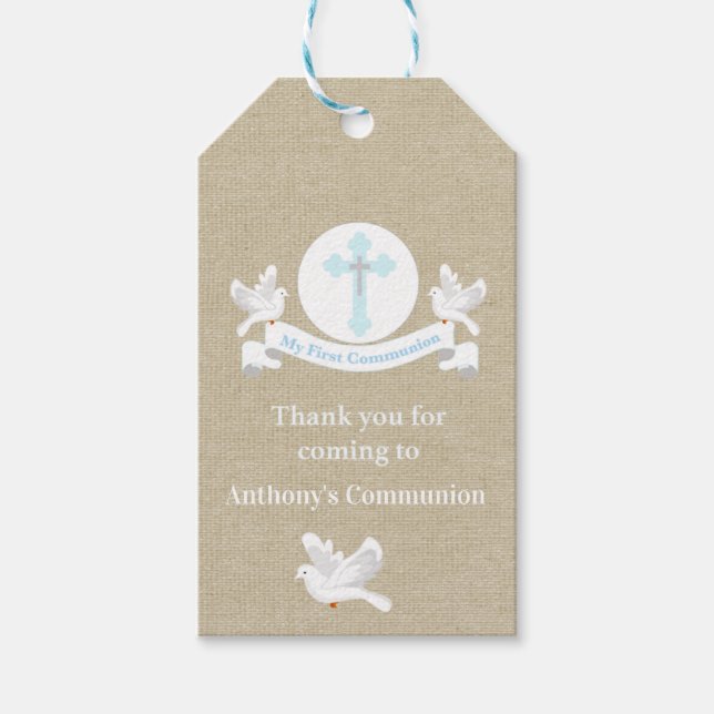 Thank You For Coming Boys Communion Tag (Front)