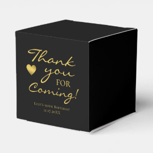 Thank You For Coming Classic Gold Script Birthday Favor Box