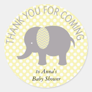 Thank you for coming ELephant Baby Shower Classic Round Sticker