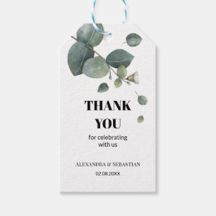 Thank you for coming eucalyptus wedding favour tag
