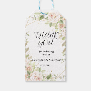 Thank you for coming floral wedding favour tag