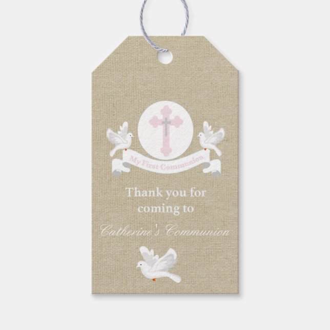 Thank You For Coming Girls Communion Tag (Front)