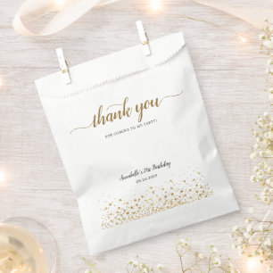 Thank You For Coming Gold Confetti 21st Birthday Favour Bag