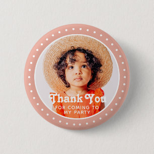 Thank You For Coming Modern Dots Custom Photo 2 Inch Round Button