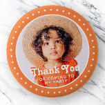 Thank You For Coming Modern Dots Custom Photo 2 Inch Round Button<br><div class="desc">This simple and modern design is composed of serif typography and add a custom photo."Thank You For Coming To My Party" on top of your custom photo. Perfect for birthday party favours or give-aways,  or gift bags,  birthday party,  anniversaries,  or any other party!</div>