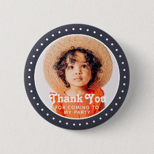 Thank You For Coming Modern Dots Custom Photo 2 Inch Round Button